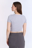 T-shirt court en tricot côtelé AERO