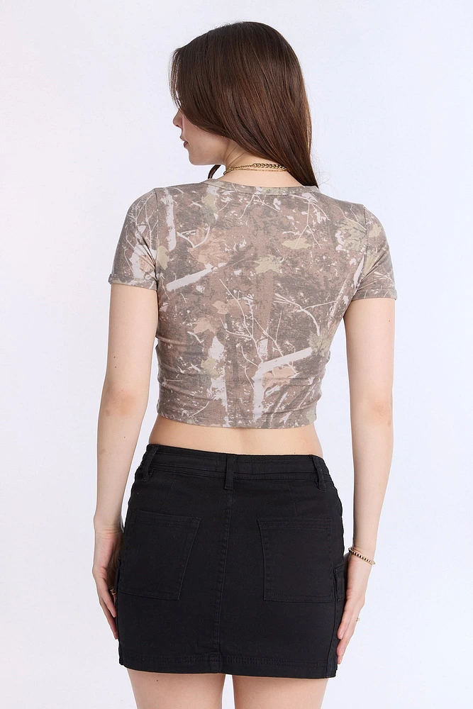 T-shirt court en tricot côtelé AERO