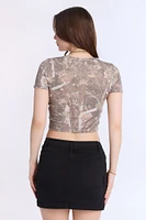 T-shirt court en tricot côtelé AERO