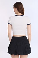 AERO Ribbed Knit Graphic Ringer Baby Tee