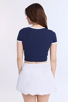 AERO Ribbed Knit Graphic Ringer Baby Tee