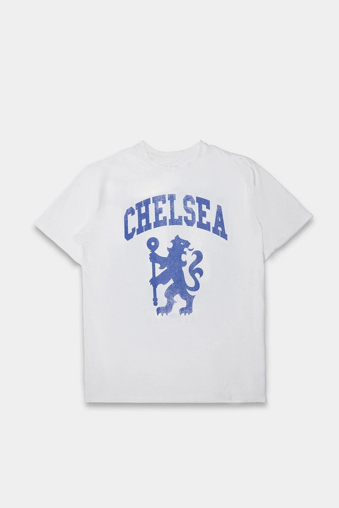 T-shirt coupe boyfriend imprimé Chelsea FC