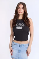 Ford Rhinestone Ribbed High Neck Tank Top
