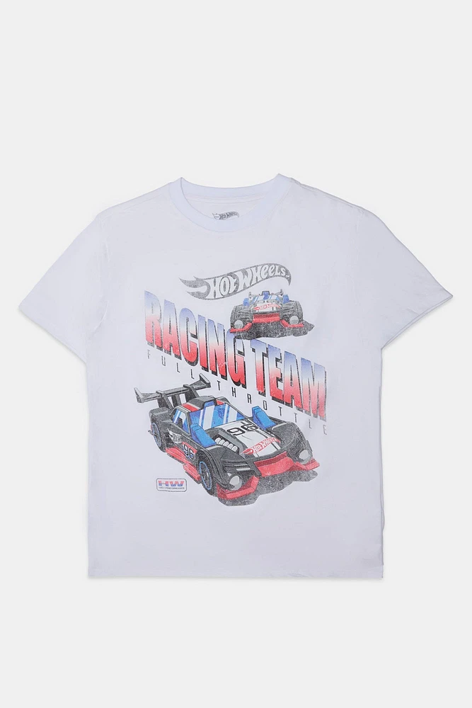 T-shirt coupe boyfriend imprimé Hot Wheels Racing Team