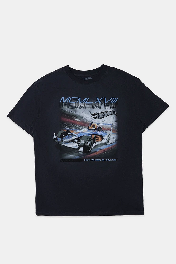T-shirt coupe boyfriend imprimé Hot Wheels Racing