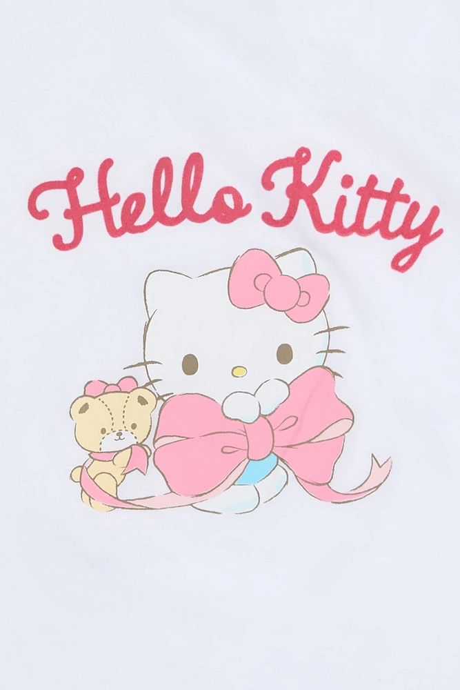 T-shirt court imprimé boucle Hello Kitty femme