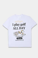 T-shirt coupe boyfriend imprimé Golf Club Peanuts