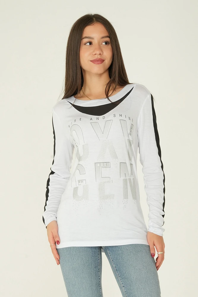 Long Sleeve Printed Top