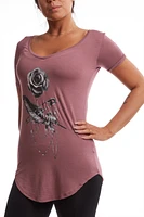 V-neck printed top