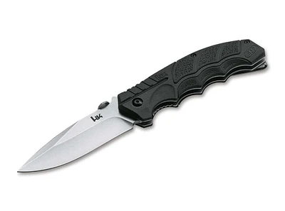 Heckler & Koch by Boker SFP Tactical Liner Lock Knife D2 Stainless-Steel Blade/Black Polypropylene Handle SKU 01HK500