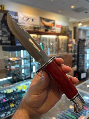 Buck Heritage Special Hunting Fixed Blade Knife w/Leather Sheath 420HC Steel Blade/Cocobolo Wood Handle SKU 0119CCS1B