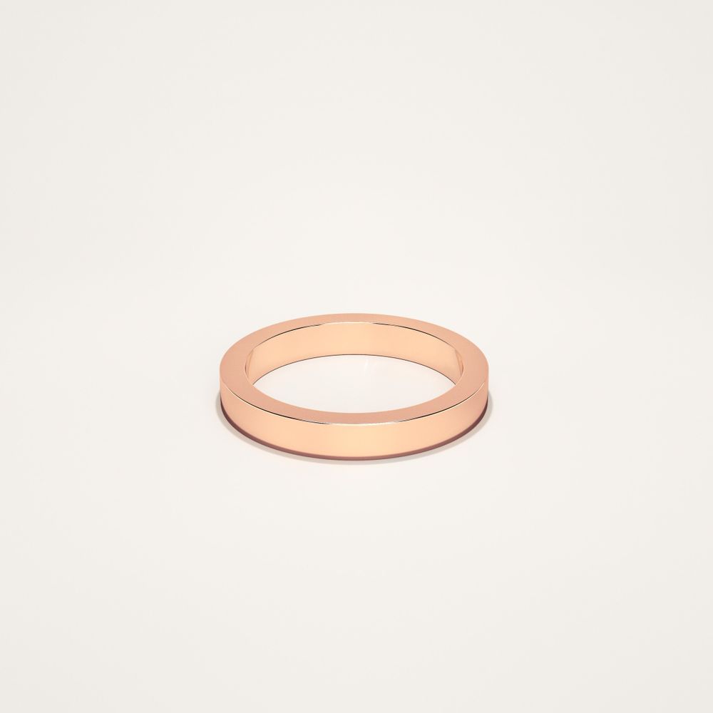 Couple Men's Flat 3mm Rose Gold