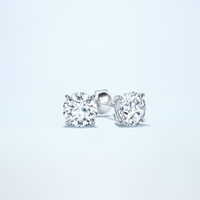 Couple Round Stud 1.5ct White Gold