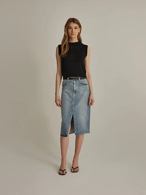 AG Jeans Alicia Denim Midi Skirt