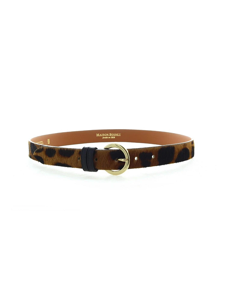 Maison Boinet Leopard Leather Printed Belt