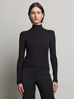 Velvet Modal Rib Mock Neck Top