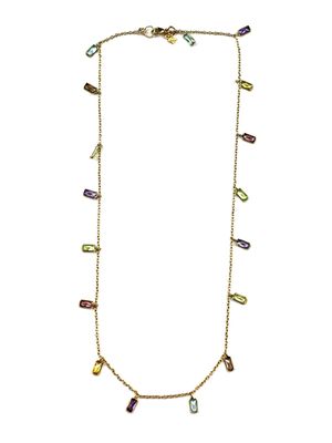 Cristina V 16" Multi-Colored Baguette Dangle Chain Necklace