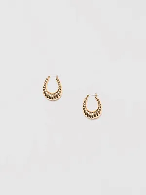 Cristina V Ridge Gold Hoop Earring