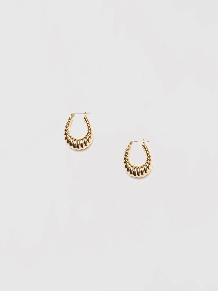 Cristina V Ridge Gold Hoop Earring