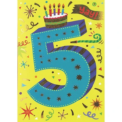 Age 5 Lettering Foil Card