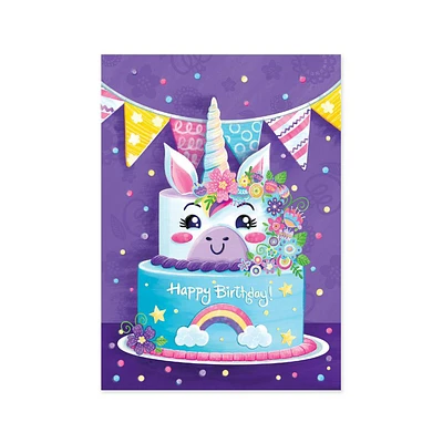 Glitter Unicorn Cake Birthday Card