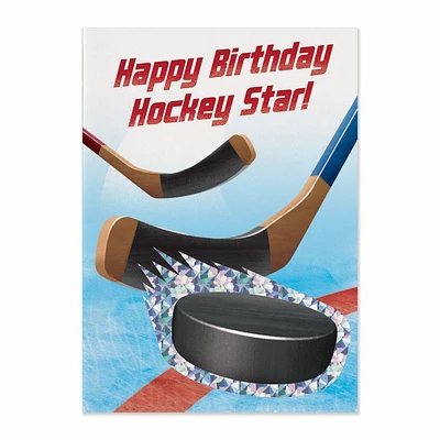 Hockey Foil Birthday Cards