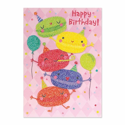 Macaroons Glitter Birthday Card