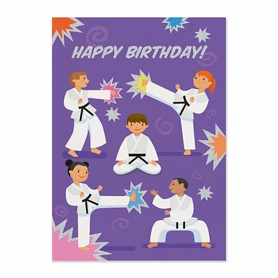 Martial Arts Foil Birthday Card