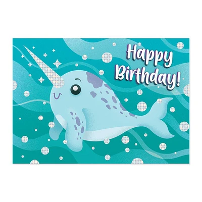 Narwhal Foil Birthday Card