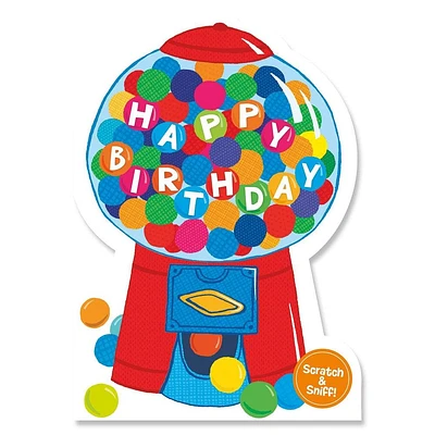 Scratch & Sniff Birthday Card - Bubble Gum Machine