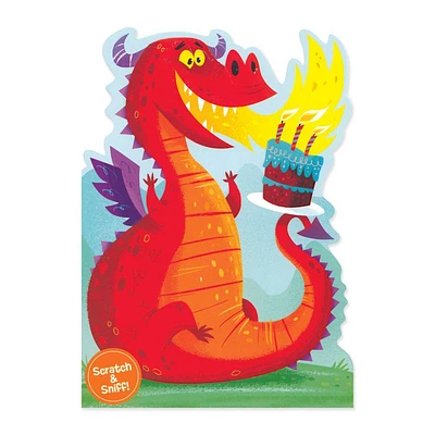 Scratch & Sniff Birthday Card - Fire Breathing Dragon