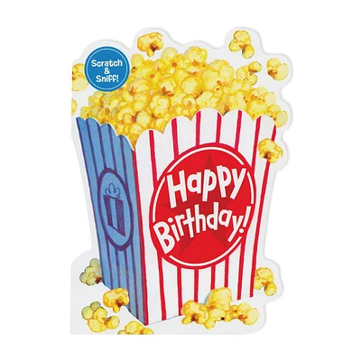 Scratch & Sniff Birthday Card - Popcorn
