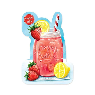 Scratch & Sniff Birthday Card - Strawberry Lemonade