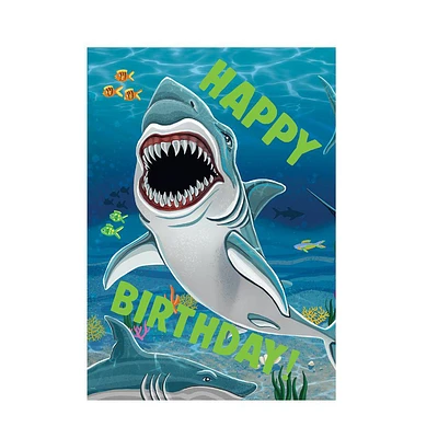 Tri Fold Birthday Card - Realistic Shark