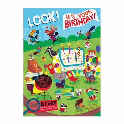 Tri Fold Birthday Card - Seek & Find