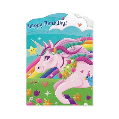 Tri Fold Birthday Card - Unicorn