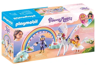 Princess Magic: Pegasus with Rainbow in the Clouds