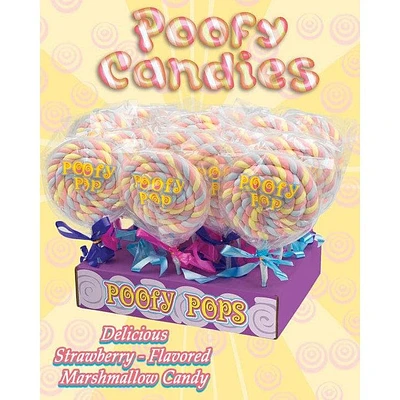 Poofy Pops - Strawberry Flavored Marshmallow Lollipop