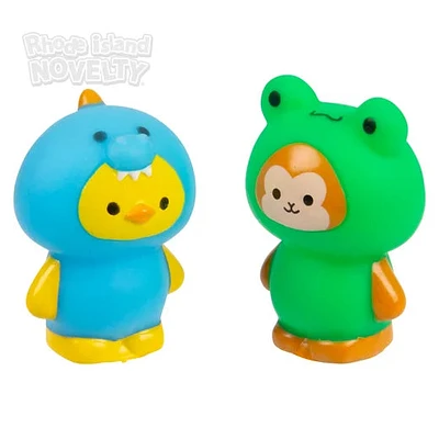 2" Rubber Kawaii Dressed Animals