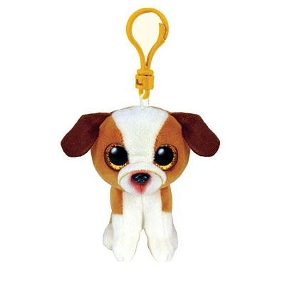 Beanie Boo's - Hugo Brown and White Dog - 5" Clip
