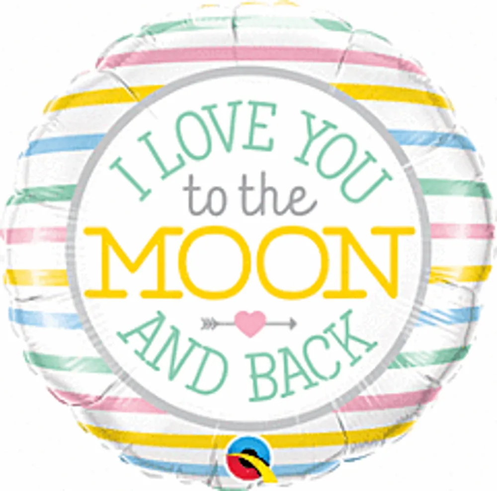 18" Moon and Back Foil Balloon