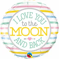 18" Moon and Back Foil Balloon