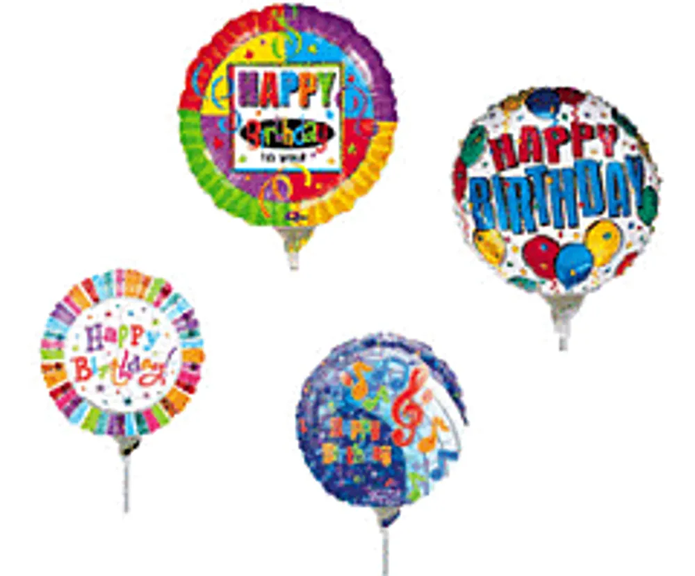 9" Birthday Air-Inflated Foil Balloon