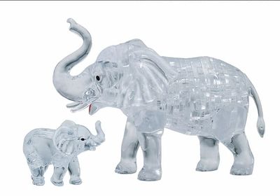 3D Crystal Puzzle - Elephant & Baby - Legacy Toys