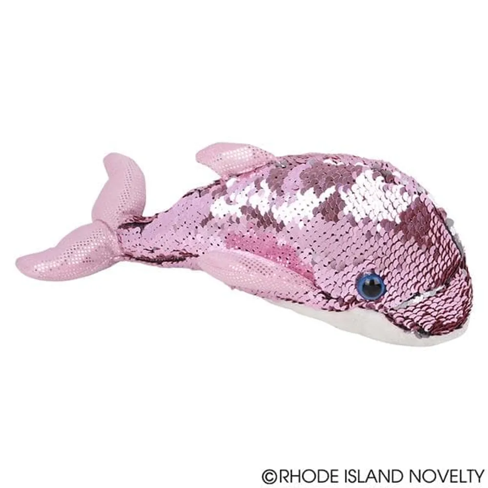 10" Sequin Pink Dolphin