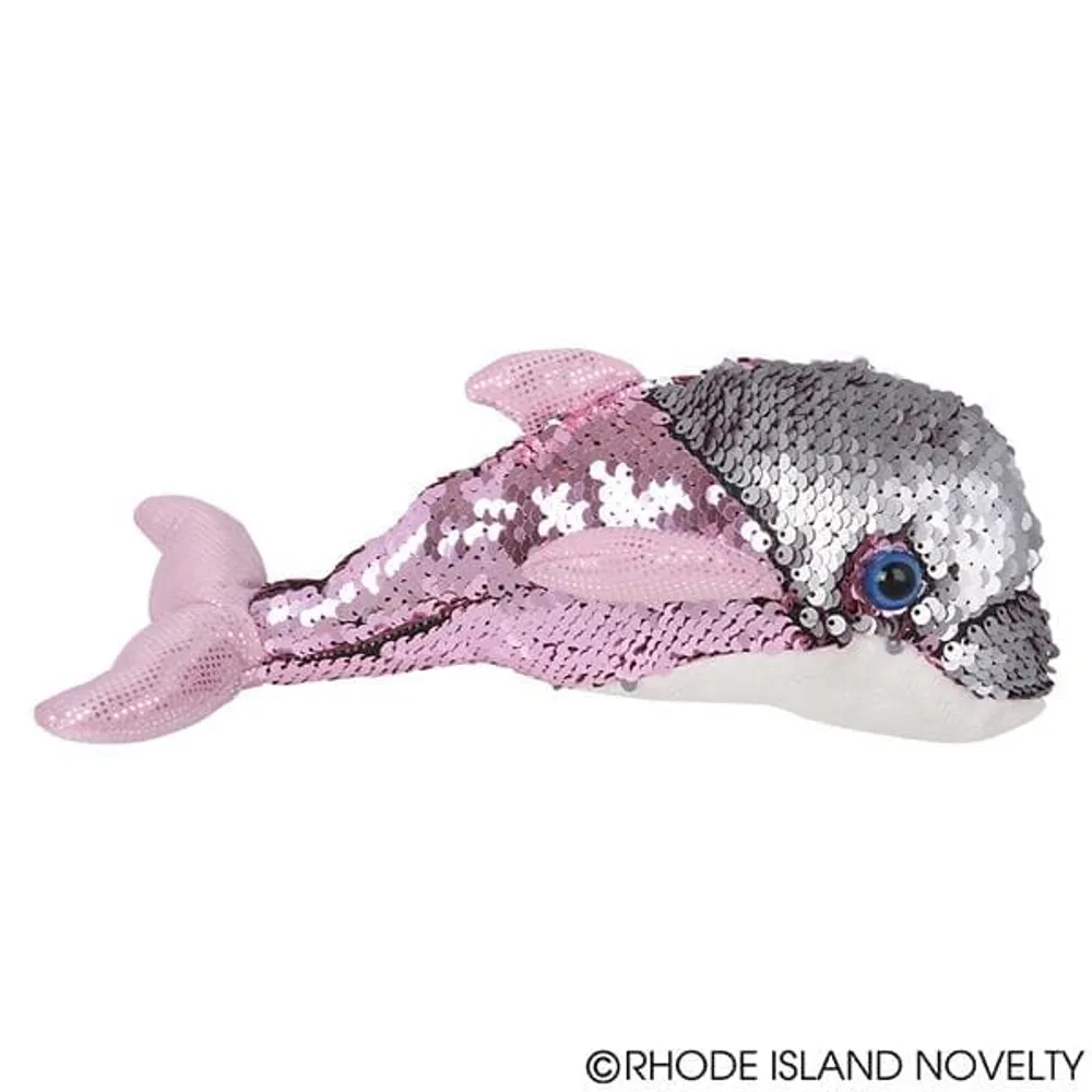 10" Sequin Pink Dolphin