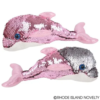 10" Sequin Pink Dolphin