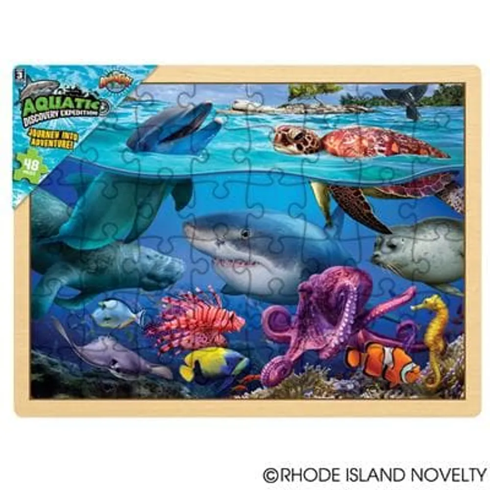 48 Piece Aquatic Animal Wooden Puzzle