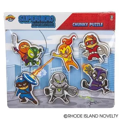 6 Piece Chunky Super Hero Wooden Puzzle
