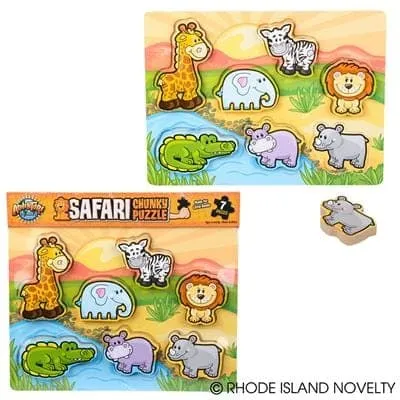 7 Piece Chunky Safari Toon Wooden Puzzle